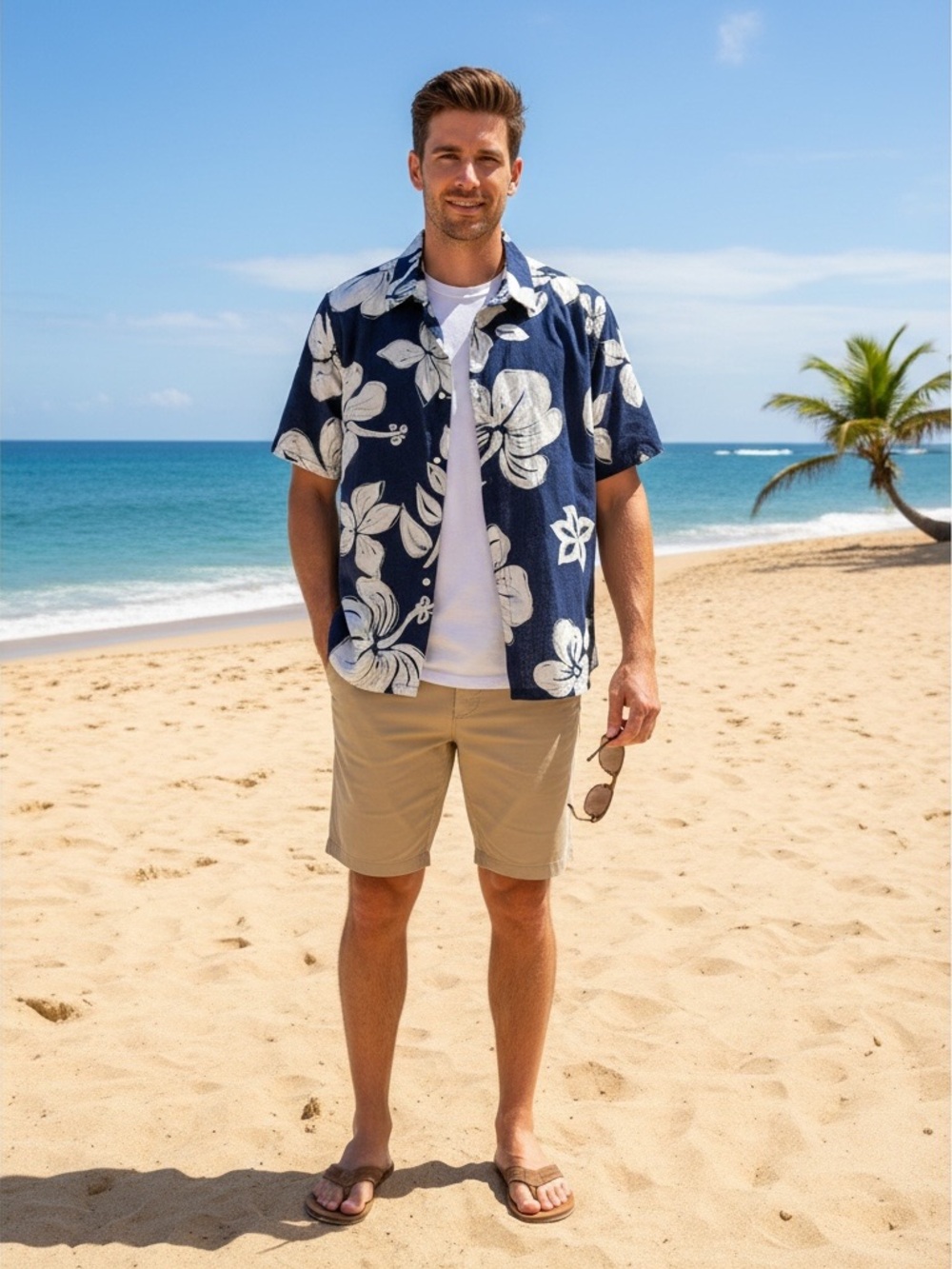 Men’s Hollister Navy Floral Button-Up Shirt, size XL